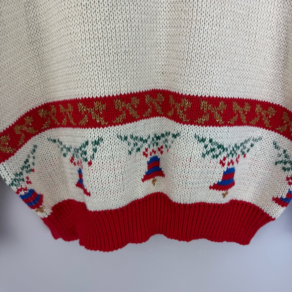 Sweater Loft New York Vintage Ugly Christmas Sweater 1980s Peter Pan Collar M - Picture 14 of 14